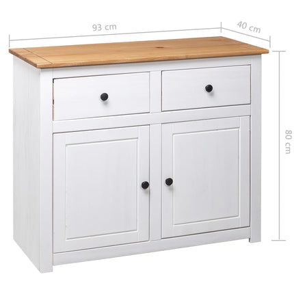 Skänk vit 93x40x80 cm massiv furu panama