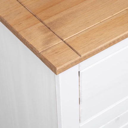 Skänk vit 135x40x80 cm massiv furu panama