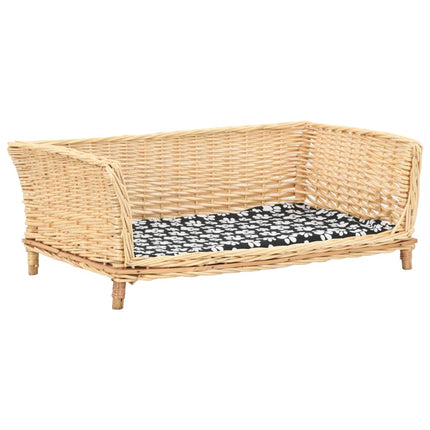 Hundkorg med dyna 90x54x35 cm naturlig pil