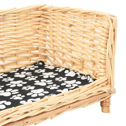 Hundkorg med dyna 90x54x35 cm naturlig pil