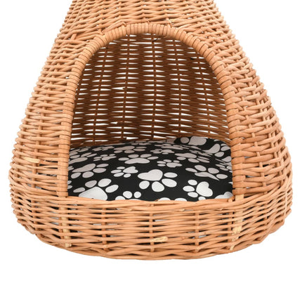 Kattkoja med dyna 40x60 cm naturlig pil tipi