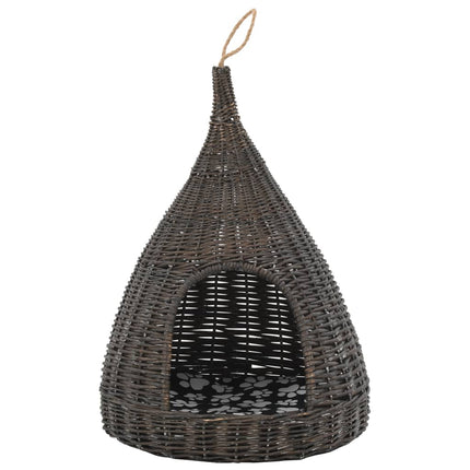 Kattkoja med dyna grå 40x60 cm naturlig pil tipi