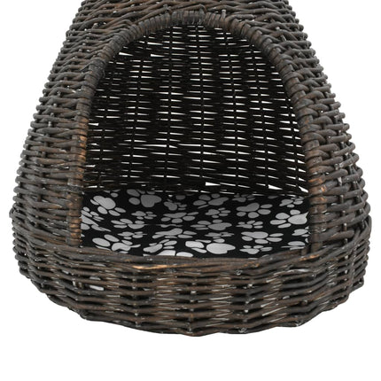 Kattkoja med dyna grå 40x60 cm naturlig pil tipi