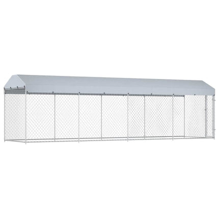 Hundkennel för utomhusbruk med tak 760x190x225 cm