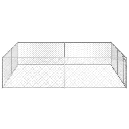 Hundgård för utomhusbruk galvaniserat stål 4x4x1 m