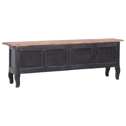 Tv-bänk 120x30x40 cm svart massivt mahognyträ