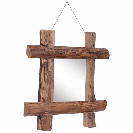 Spegel naturfärgad 50x50 cm återvunnen teak