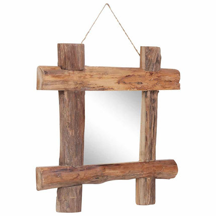 Spegel naturfärgad 50x50 cm återvunnen teak