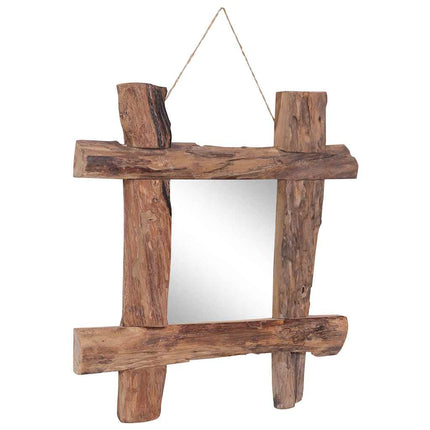 Spegel naturfärgad 50x50 cm återvunnen teak