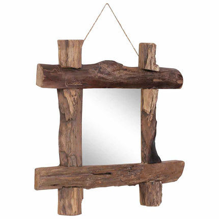 Spegel naturfärgad 50x50 cm återvunnen teak