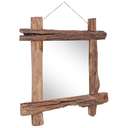 Spegel naturfärgad 70x70 cm återvunnen teak