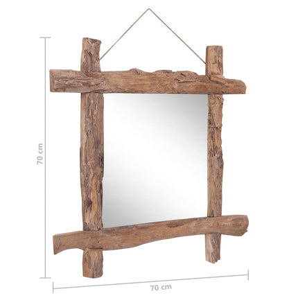 Spegel naturfärgad 70x70 cm återvunnen teak