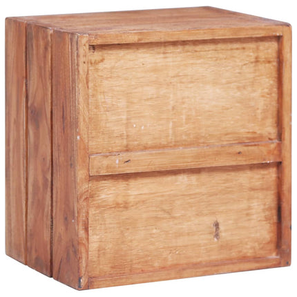 Sängbord med 3 lådor 35x25x35 cm massivt mahognyträ