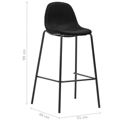 Barstolar 2 st svart tyg