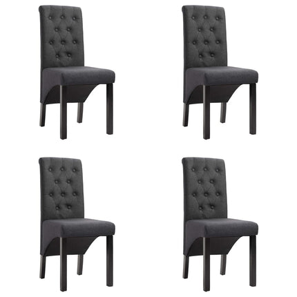 Matstolar 4 st mörkgrå tyg