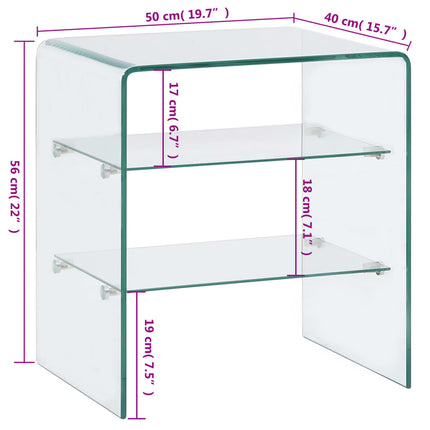 Soffbord 50x40x56 cm härdat glas