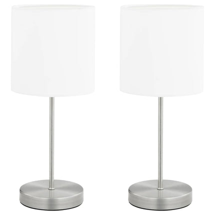 Bordslampor 2 st touch-knapp vit E14