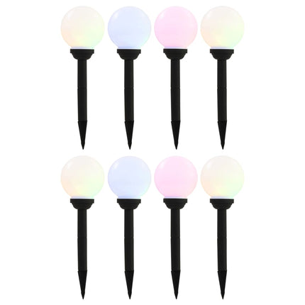 Solcellslampor med LED 8 st sfäriska 15 cm RGB