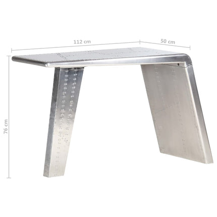 Skrivbord flygplansdesign silver 112x50x76 cm metall