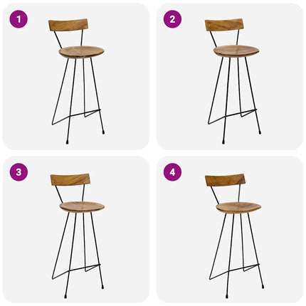 Barstolar 2 st massiv teak