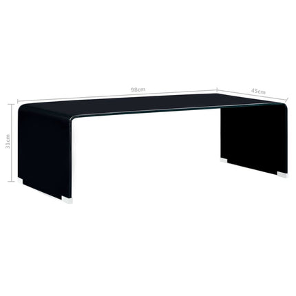 Soffbord svart 98x45x31 cm härdat glas