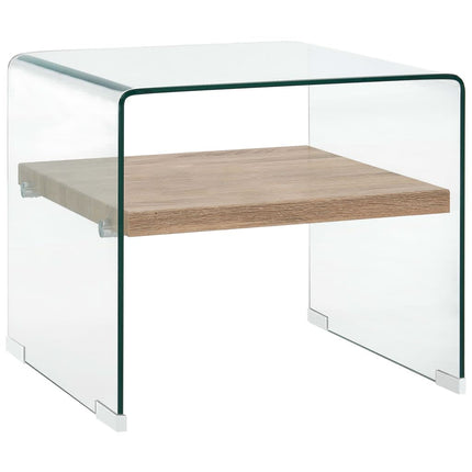 Soffbord genomskinlig 50x50x45 cm härdat glas