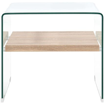 Soffbord genomskinlig 50x50x45 cm härdat glas