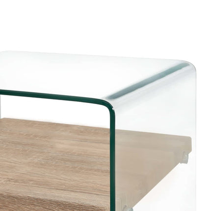 Soffbord genomskinlig 50x50x45 cm härdat glas
