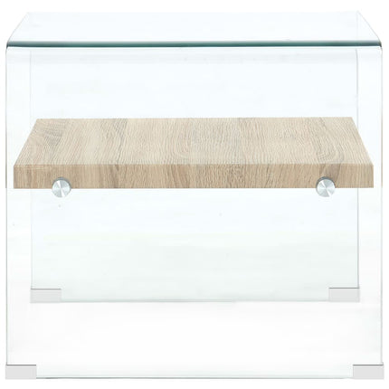 Soffbord genomskinlig 50x50x45 cm härdat glas