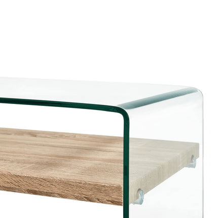 Soffbord genomskinlig 98x45x31 cm härdat glas