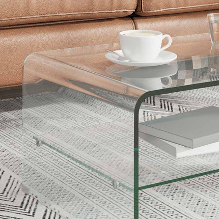 Soffbord genomskinlig 50x45x33 cm härdat glas
