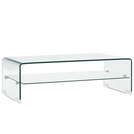 Soffbord genomskinlig 98x45x31 cm härdat glas