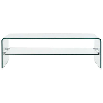 Soffbord genomskinlig 98x45x31 cm härdat glas