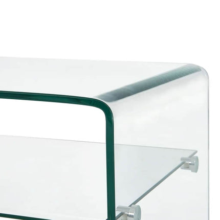 Soffbord genomskinlig 98x45x31 cm härdat glas