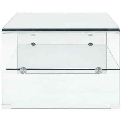 Soffbord genomskinlig 98x45x31 cm härdat glas