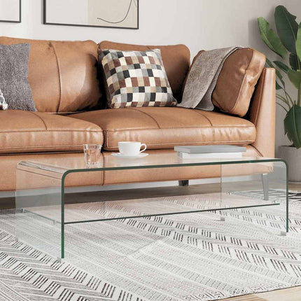 Soffbord genomskinlig 98x45x31 cm härdat glas