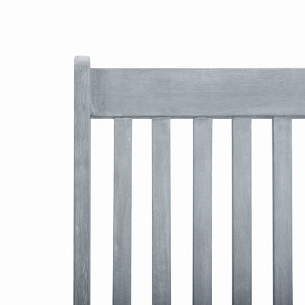 Däckstol med fotstöd grå kalkfinish massivt akaciaträ