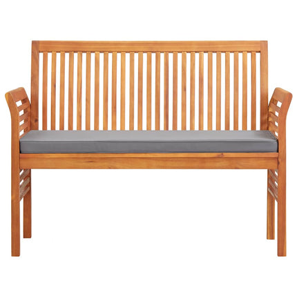 Trädgårdsbänk 2-sits med dyna 120 cm massivt akaciaträ