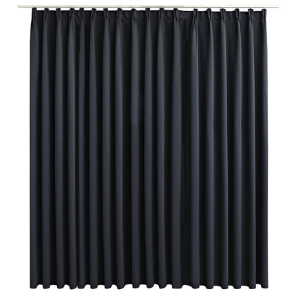 Mörkläggningsgardin med krokar svart 290x245 cm