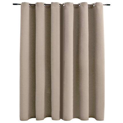 Mörkläggningsgardin med metallringar beige 290x245 cm