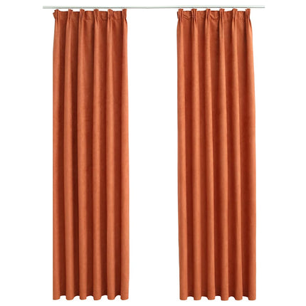Mörkläggningsgardiner med krokar 2 st rost 140x225 cm