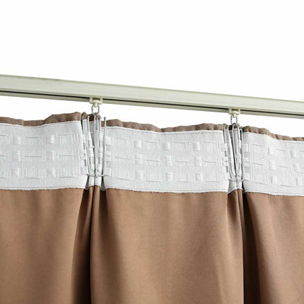 Mörkläggningsgardiner med krokar 2 st taupe 140x245 cm
