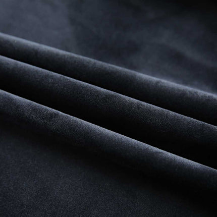 Mörkläggningsgardiner 2 st med krokar sammet svart 140x245 cm