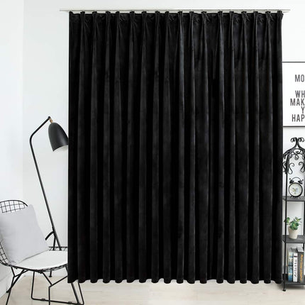 Mörkläggningsgardin med krokar svart 290x245 cm