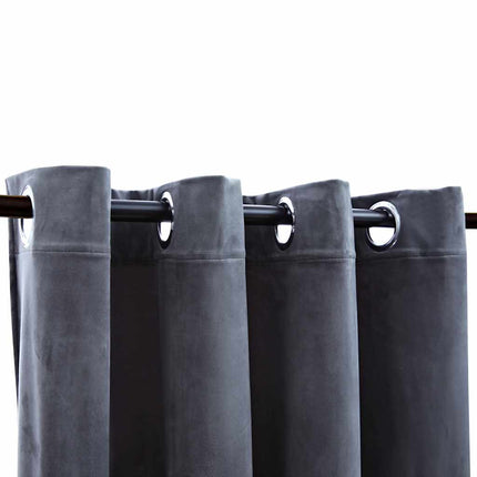 Mörkläggningsgardin med metallringar sammet 290x245 cm