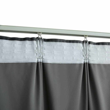 Mörkläggningsgardiner 2 st m. krokar sammet antracit 140x175 cm
