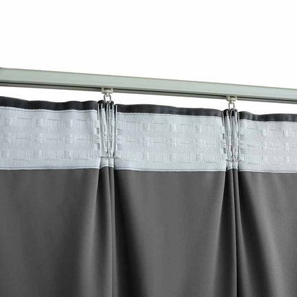 Mörkläggningsgardiner 2 st m. krokar sammet antracit 140x225 cm