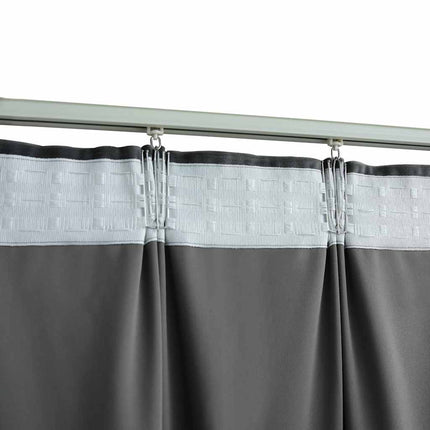 Mörkläggningsgardin med krokar sammet antracit 290x245 cm