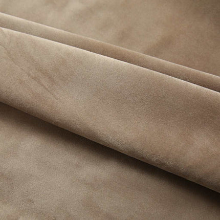 Mörkläggningsgardiner 2 st med krokar sammet beige 140x225 cm