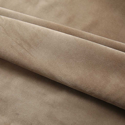 Mörkläggningsgardiner 2 st med krokar sammet beige 140x245 cm